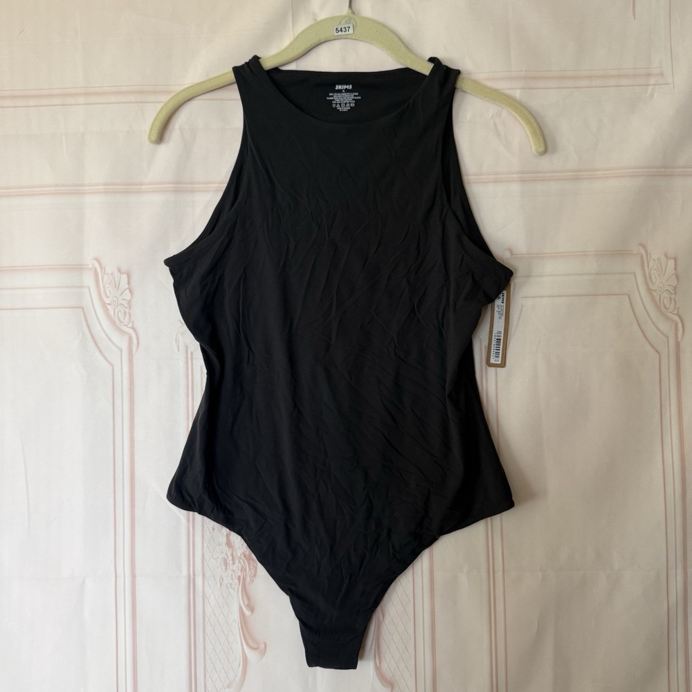 SKIMS Fits Everybody High Neck Bodysuit Onyx Black Size XL NWT $60